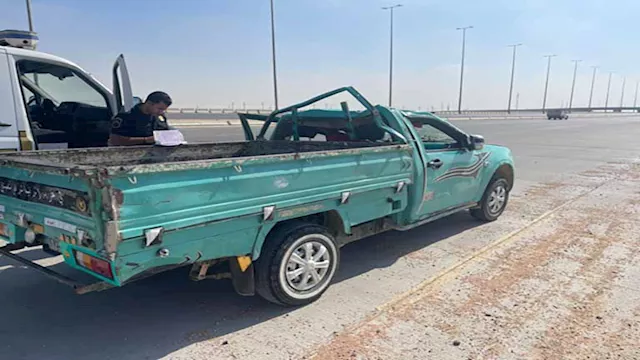 السيارة النقل تهشمت اثر انقلابها