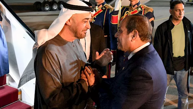 استقبال الرئيس السيسي للشيخ محمد بن زايد بالعلمين 