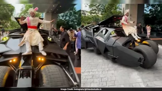 عريس يصل إلى قاعة زفافه بـ"سيارة غريبة" 