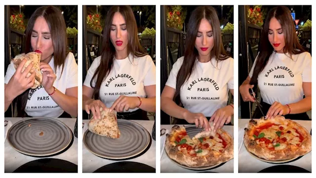 هلا السعيد تتناول البيتزا في ايطاليا