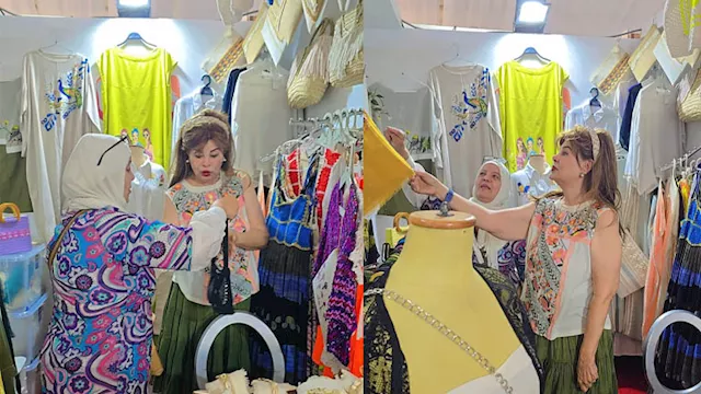 الفنانة صفاء أبو السعود تزور جناح القومى للمرأة