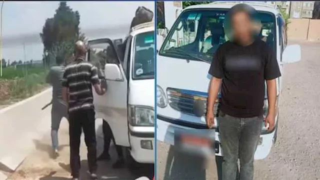 سائق يعتدي على راكب بقطعة حديدية