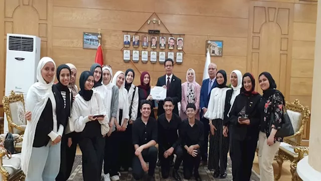 جامعة بنها تكرم فريقها الفائز بالمركز الثاني بمساب