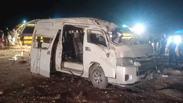 انقلاب ميكروباص بطريق البحر الأحمر