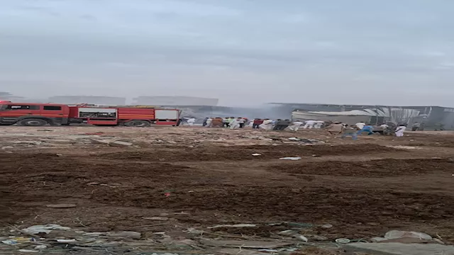 حريق مصنع زيت بالمرج