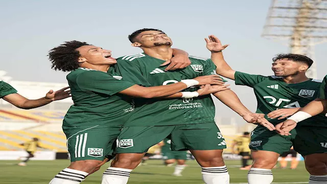 علي جمال يحتفل بهدفه في مرمى المقاولون