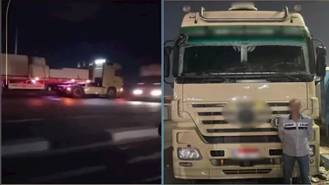  قائد نقل ثقيل يسير عكس الاتجاه