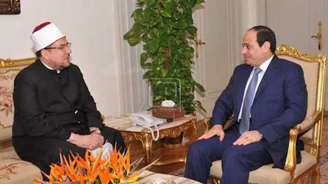 الرئيس السيسي والدكتور محمد مختار جمعة وزير الأوقا