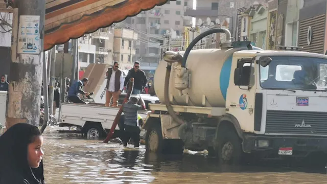 كسر مفاجئ في خط مياه ببنها