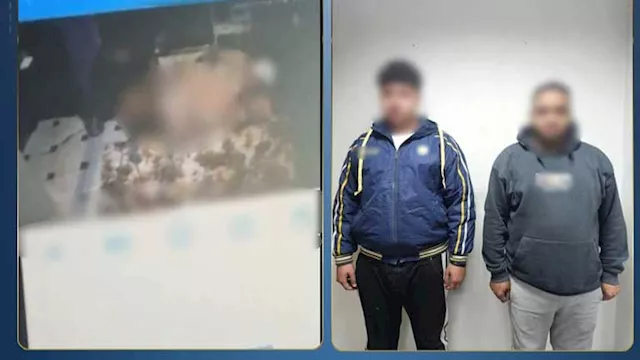 المتهم وصديقة بعد إلقاء القبض عليهما بالفيوم