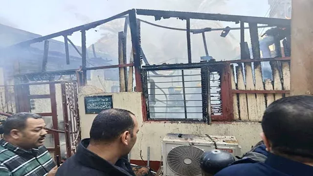 حريق محدود داخل مديرية الطب البيطري باسيوط  (1)