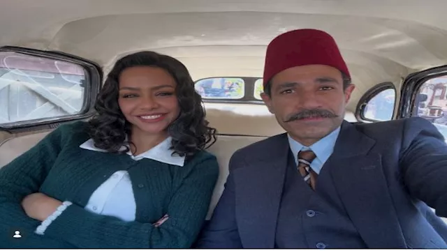 صدقي صخر  وأسماء أبو اليزيد من كواليس مسلسل النص ا