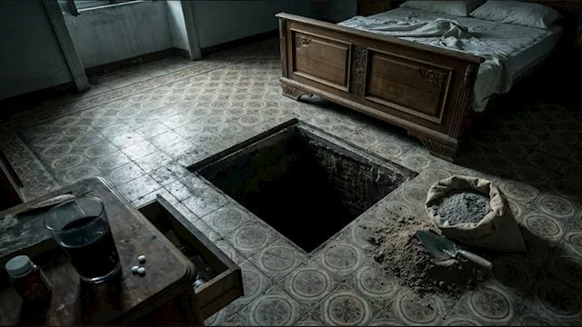 حفرة أسفل السرير -  صورة مولدة بواسطة الذكاء الاصط