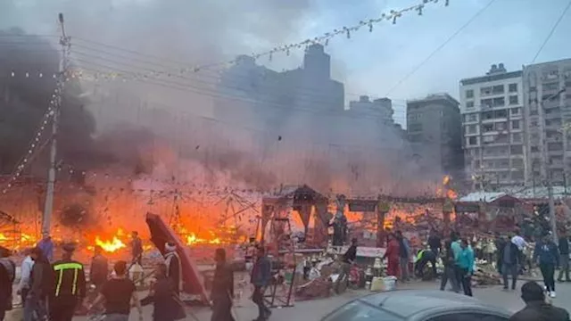 حريق خيمة رمضانية ارشيفية