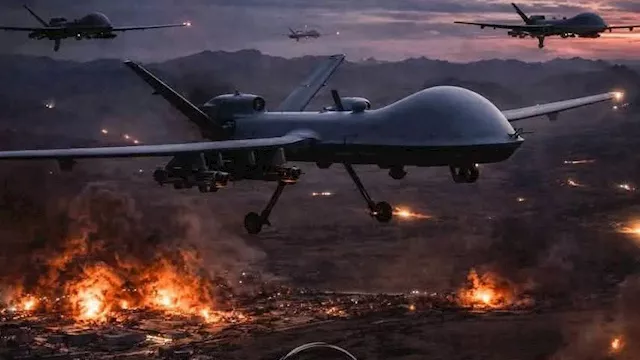 هجوم بمسيرات يستهدف مطار الكويت - صورة مولدة بالذك