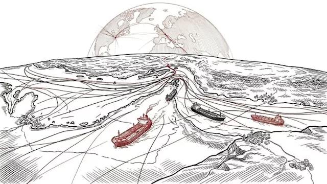 مرور السفن مضيق هرمز- صورة بالذكاء الاصطناعي