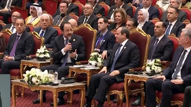 جانب من كلمة الرئيس القبرصي اليوم وحديثه عن أصولة 