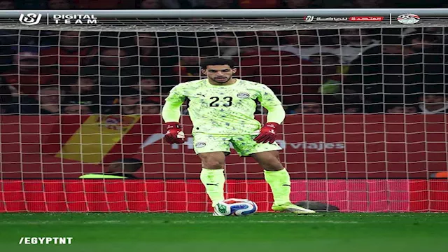 مصطفى شوبير من مباراة مصر وإسبانيا