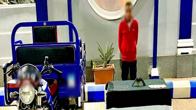 المتهم والتروسيكل بعد استعادته