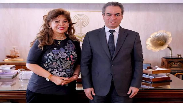 الفنانة صفاء أبو السعود والكاتب أحمد المسلماني