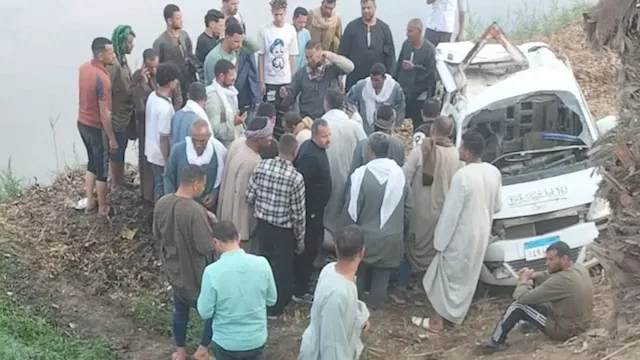 حادث انقلاب ميكروباص ببني سويف 