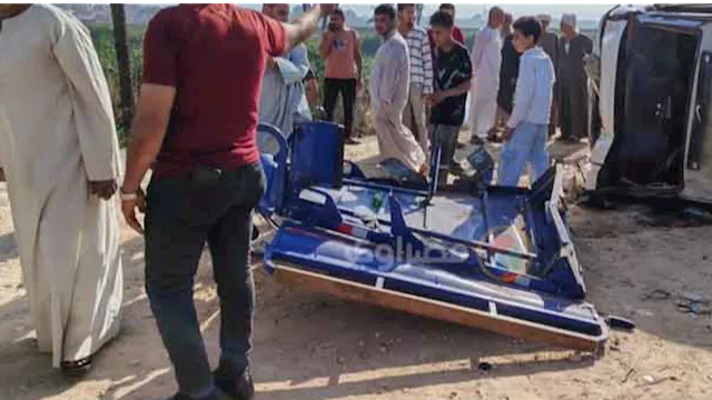 حادث تصادم سيارة ميكروباص باسيوط 