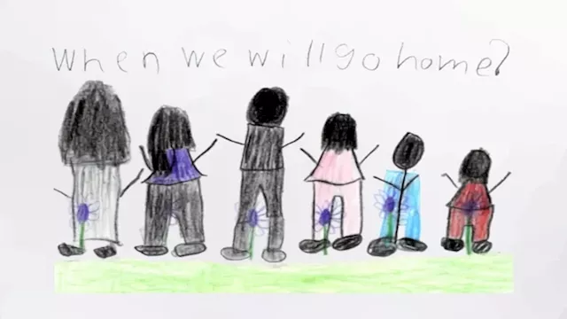 صورة رسمتها ابنة هيام الجمال البالغة من 9 سنوات،