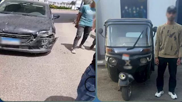 ضبط قائد ''توك توك'' بلا رخصة بعد التعدي على سيارة