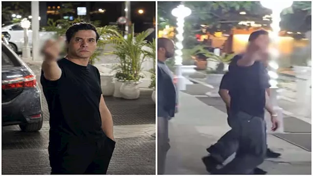 أمير عيد يثير الجدل بحركة غير لائقة في عزاء والد ط