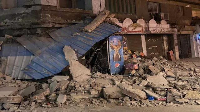 انهيار عقار الإسكندرية