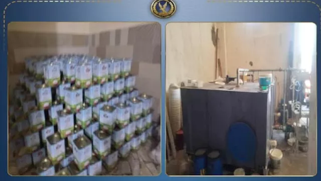 مصنع غير مرخص + المضبوطات