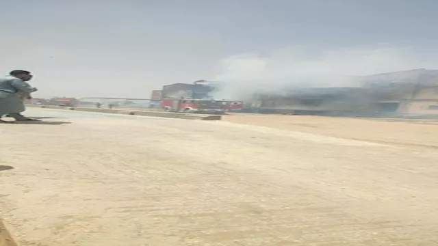 حريق بمحطة زراعية بالجيزة