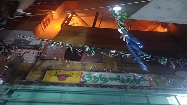 حريق خلف قسم إمبابة شمال الجيزة