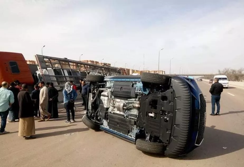 حادث انقلاب سيارات هافال 