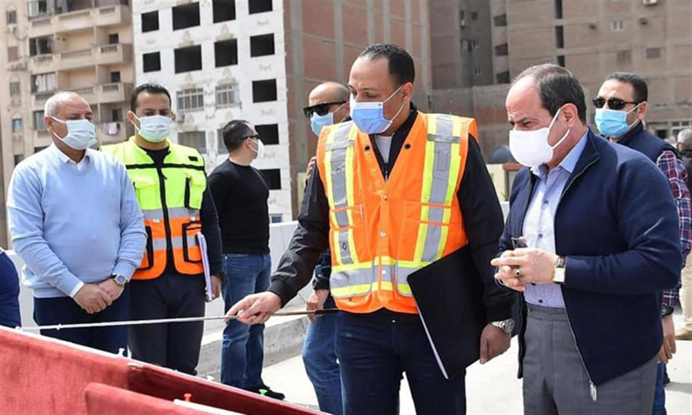 الرئيس يتفقد أعمال التطوير بمحاور شرق القاهرة  (1)