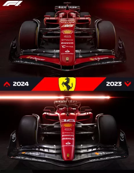 مقارنة بين سيارة فيراري 2023 و2024