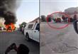 احتراق سيارة جيب لكزس على الطريق بالرياض