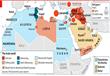 خريطة توضح وضع الدول العربية