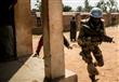 جندي من قوة الامم المتحدة (مينوسكا) في بانغي في 13