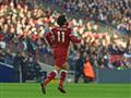 محمد صلاح يحتفل بهدفه في توتنهام