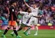 مدافع ريال مدريد مارسيلو (وسط) يحتفل بالتسجيل في مرمى فالنسيا في 29 نيسان/ابريل 2017