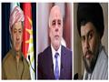 حيدر العبادي ومقتدى الصدر ومسعود بارزاني