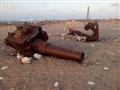 بقايا مدفع حربي قديم بطابية عرابي بمركز البرلس وسط الرمال                                                                                                                                               