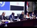 وزيرة الاستثمار خلال لقائها مع وفد برنامج الأمم المتحدة للمستوطنات البشرية