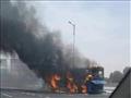 احتراق أتوبيس نقل عام بسبب حرارة الجو
