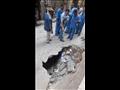 هبوط أرضي بشارع بمنطقة محرم بك (4)