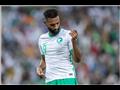  لاعب المنتخب السعودي فراس البريكان يحتفل بهدفه في