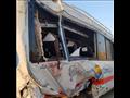اثار الحادث في الميني باص