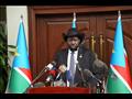 رئيس جنوب السودان سلفا كير في مؤتمر صحافي في جوبا