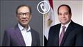 السيسي يتلقى اتصالًا من رئيس الوزراء الماليزي